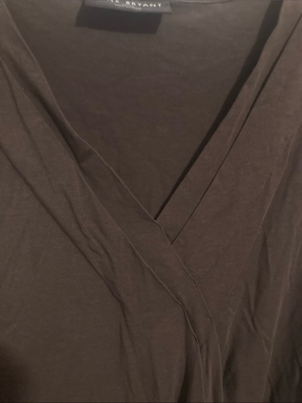 Lane Bryant Dark Brown 3/4” Short-Sleeve Top